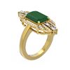 Image 1 : 6.52 ctw Emerald & Diamond Ring 18K Yellow Gold - REF-178N2F