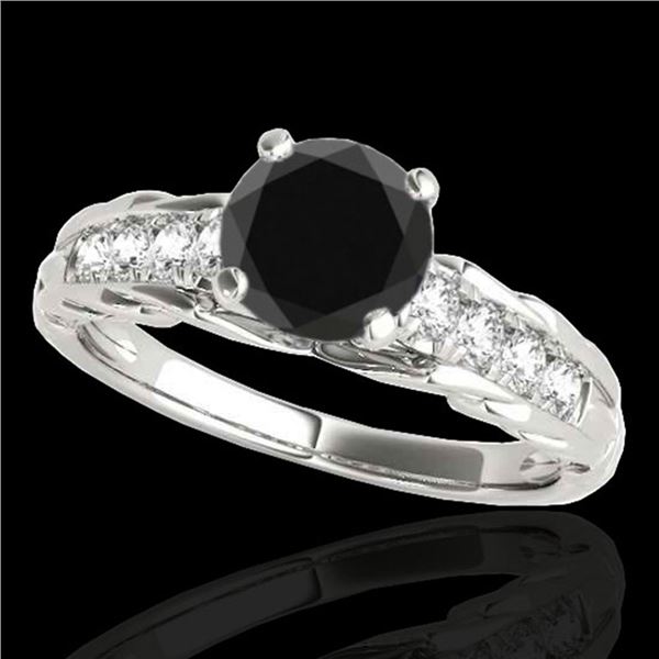 1.2 ctw Certified VS Black Diamond Solitaire Ring 10k White Gold - REF-43X6A