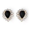 Image 1 : 2.20 ctw Blue Sapphire Earrings 10k Yellow Gold - REF-11X8A