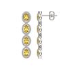 Image 2 : 5.4 ctw Fancy Citrine & Diamond Micro Pave Halo Earrings 10k White Gold - REF-143G6W