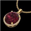 Image 2 : 11 ctw Garnet & Micro Pave VS/SI Diamond Necklace 18k Yellow Gold - REF-55K2Y