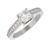 Image 3 : 1.09 ctw Princess Diamond Ring 18K White Gold - REF-172A6N