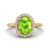 Image 1 : 1.75 ctw Peridot & Micro VS/SI Diamond Ring Halo 18k Yellow Gold - REF-39N8F