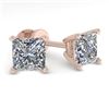 Image 2 : 1.00 ctw Princess Cut VS/SI Diamond Designer Earrings 14k White Gold - REF-121H5R