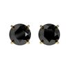 Image 1 : 1.11 ctw Fancy Black Diamond Solitaire Stud Earrings 10k Yellow Gold - REF-22X2A
