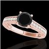 Image 1 : 1.82 ctw Certified VS Black Diamond Solitaire Ring 10k Rose Gold - REF-49H6R