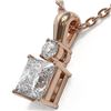 Image 3 : 0.6 ctw Princess Cut Diamond Designer Necklace 18K Rose Gold - REF-89F6M