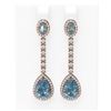 Image 1 : 7.27 ctw Blue Topaz & Diamond Earrings 18K Rose Gold - REF-170H2R