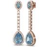 Image 2 : 7.27 ctw Blue Topaz & Diamond Earrings 18K Rose Gold - REF-170H2R