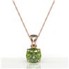 Image 2 : 2 ctw Cushion Cut Green Tourmaline Designer Necklace 14k Rose Gold - REF-30H2R