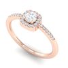 Image 2 : 0.45 ctw Micro Pave VS/SI Diamond Ring Designer Halo 14k Rose Gold - REF-39R5K