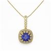 Image 2 : 6.58 ctw Sapphire & Diamond Victorian Necklace 14K Yellow Gold - REF-209H3R