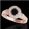 1.75 ctw Certified VS Black Diamond Solitaire Halo Ring 10k Rose Gold - REF-54G3W