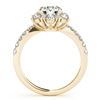 Image 2 : 1.09 ctw Certified VS/SI Diamond Halo Ring 18k Yellow Gold - REF-113A2N