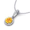 2 ctw Citrine & Micro Pave VS/SI Diamond Necklace 18k White Gold - REF-42A4N