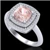 Image 2 : 1.92 ctw Morganite & Micro VS/SI Diamond Pave Ring 18k White Gold - REF-56K2Y