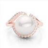 0.27 ctw VS/SI Diamond & Pearl Designer Ring 14k Rose Gold - REF-39M3G