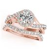 0.85 ctw Certified VS/SI Diamond 2pc Wedding Set Halo 14k Rose Gold - REF-67M6G