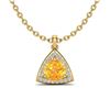 1.50 ctw Citrine & Micro Pave VS/SI Diamond Necklace 18k Yellow Gold - REF-25K9Y