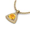 Image 2 : 1.50 ctw Citrine & Micro Pave VS/SI Diamond Necklace 18k Yellow Gold - REF-25K9Y