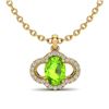 Image 1 : 1.75 ctw Peridot & Micro Pave VS/SI Diamond Necklace 10k Yellow Gold - REF-25H3R