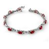 Image 1 : 7.11 ctw Ruby & Diamond Bracelet 10k White Gold - REF-105A5N