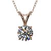Image 1 : 0.55 ctw Certified Quality Diamond Solitaire Necklace 10k Rose Gold - REF-40A8N
