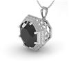 1.50 ctw Black Diamond Necklace Art Deco 18k White Gold - REF-39A5N