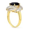 Image 2 : 3.85 ctw Blue Sapphire & Diamond Ring 14k Yellow Gold - REF-90N9F