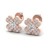 0.54 ctw Micro Pave VS/SI Diamond Certified Earrings 14k Rose Gold - REF-43Y6X