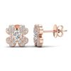 Image 2 : 0.54 ctw Micro Pave VS/SI Diamond Certified Earrings 14k Rose Gold - REF-43Y6X