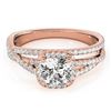 1 ctw Certified VS/SI Cushion Diamond Halo Ring 18k Rose Gold - REF-137Y5X