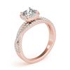 Image 3 : 1 ctw Certified VS/SI Cushion Diamond Halo Ring 18k Rose Gold - REF-137Y5X