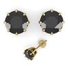 Image 2 : 2.0 ctw Black Diamond Stud Solitaire Earrings Vintage 14k Yellow Gold - REF-48N9F