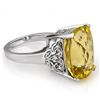 Image 2 : 12.20 ctw Lemon Topaz & Diamond Ring 14k White Gold - REF-46F8M