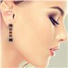 Image 3 : 10.62 ctw Garnet & Diamond Earrings 14K Rose Gold - REF-190A2N