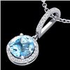 2.75 ctw Sky Blue Topaz & Micro Pave Diamond Necklace 18k White Gold - REF-39N5F