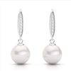 0.18 ctw Micro VS/SI Diamond & White Pearl Earrings 18k White Gold - REF-25K9Y