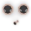 Image 2 : 2.0 ctw Black Diamond Stud Solitaire Earrings Art Deco 14k Rose Gold - REF-53R5K