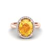 Image 1 : 2.50 ctw Citrine & Micro Pave VS/SI Diamond Ring 14k Rose Gold - REF-29X2A