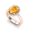 Image 2 : 2.50 ctw Citrine & Micro Pave VS/SI Diamond Ring 14k Rose Gold - REF-29X2A