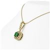 Image 3 : 2.55 ctw Certified Emerald & Diamond Victorian Necklace 14K Yellow Gold - REF-100H2R