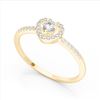 Image 2 : 0.33 ctw Micro Pave VS/SI Diamond Heart Ring 18k Yellow Gold - REF-25H2R