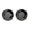 Image 1 : 3.18 ctw Fancy Black Diamond Solitaire Stud Earrings 10k Rose Gold - REF-60X3A