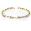 Image 1 : 2.06 ctw Tanzanite & Diamond Bracelet 10k Yellow Gold - REF-32R8K