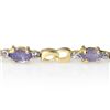 Image 2 : 2.06 ctw Tanzanite & Diamond Bracelet 10k Yellow Gold - REF-32R8K