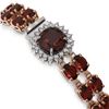 Image 2 : 14.98 ctw Garnet & Diamond Bracelet 14K Rose Gold - REF-178X2A