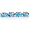 Image 2 : 12.90 ctw Blue Topaz Bracelet 10k White Gold - REF-37Y2X