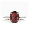 Image 1 : 3.50 ctw Garnet Designer Solitaire Ring 18k White Gold - REF-27K2Y