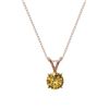 Image 3 : 0.53 ctw Certified Intense Yellow Diamond Necklace 10k Rose Gold - REF-57A8N